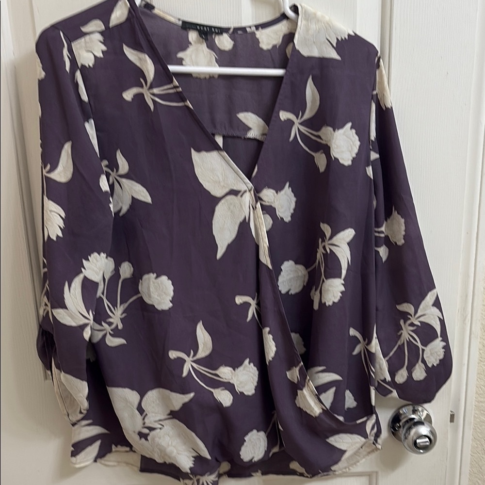 West Kei Plum and Ivory Floral Blouse